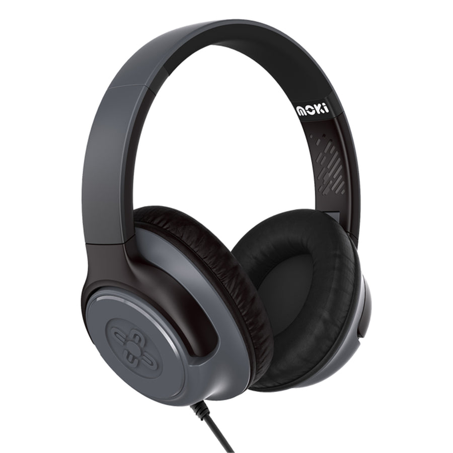 Moki Mixi Type-C Connect Wired Volume Limited Headphones - Black/Grey