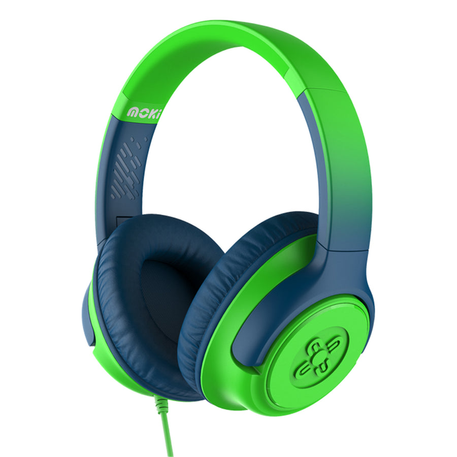Moki Mixi USB-C Connect Wired Volume Limited Headphones - Green/Blue