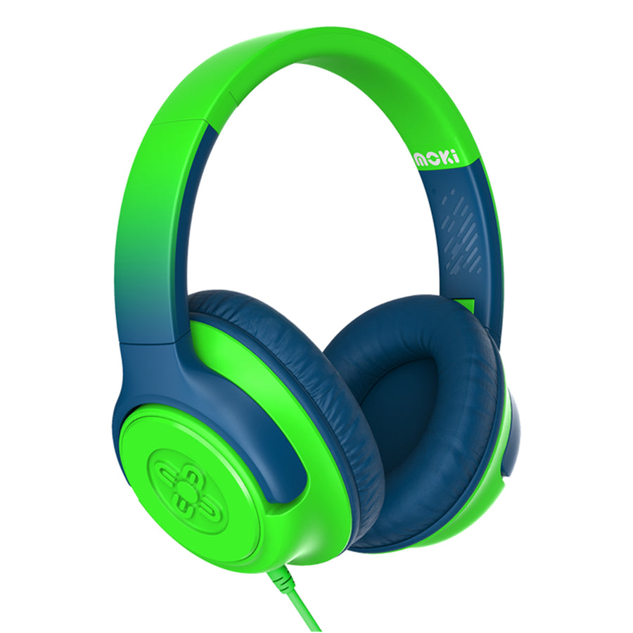 Moki Mixi Type-C Connect Wired Volume Limited Headphones - Green/Blue