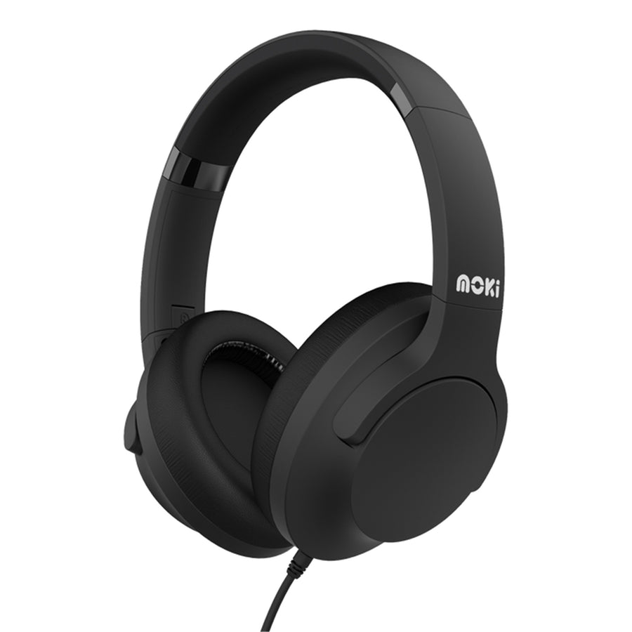 MOKI Headphones ACC-HPCOBK - Moki USB-C Connect Headphones + Inline Microphone & Control - Black
