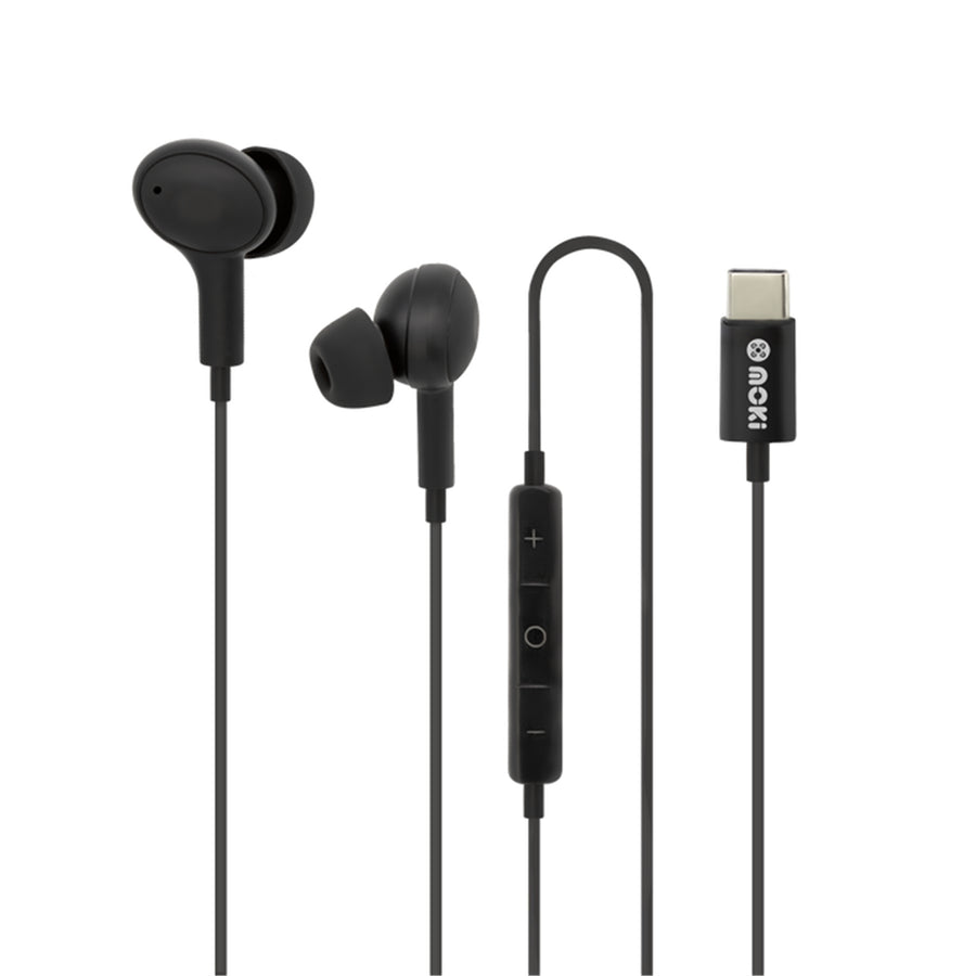 MOKI Earphones ACC-TCPIEBK - Moki USB-C Connect Earphones + Inline Microphone & Control