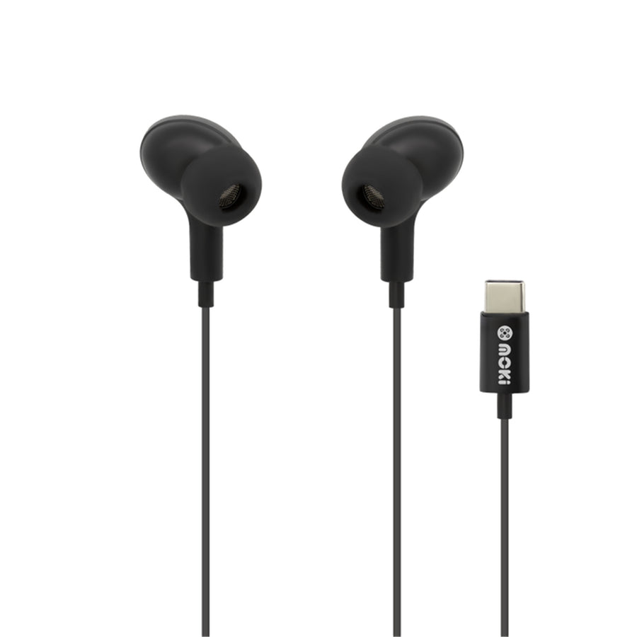MOKI Earphones ACC-TCPIEBK - Moki USB-C Connect Earphones + Inline Microphone & Control