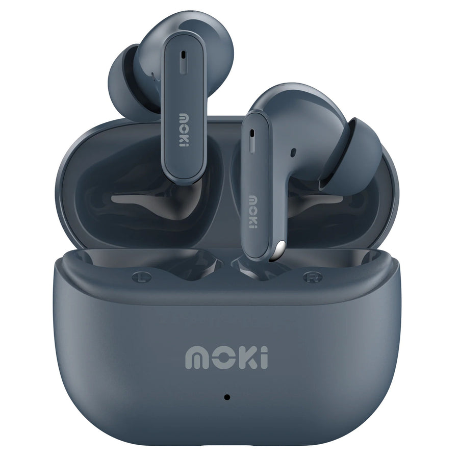 MOKI Earphones ACC-TWSMPSB - MokiPods True Wireless Stereo Earphones - Steel Blue