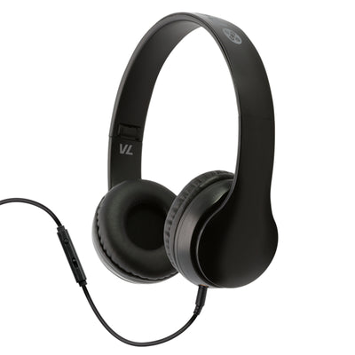MOKI Headphones ACC-HPFLVLBK - Moki Volume Limited Headphones + Removable 3.5mm Audio Cable & In-line Mic - Black