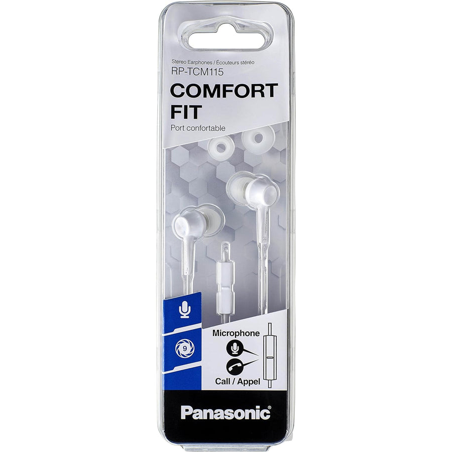 Panasonic  TCM115E-K Wired In-Ear Headphones with In-Line Microphone - White