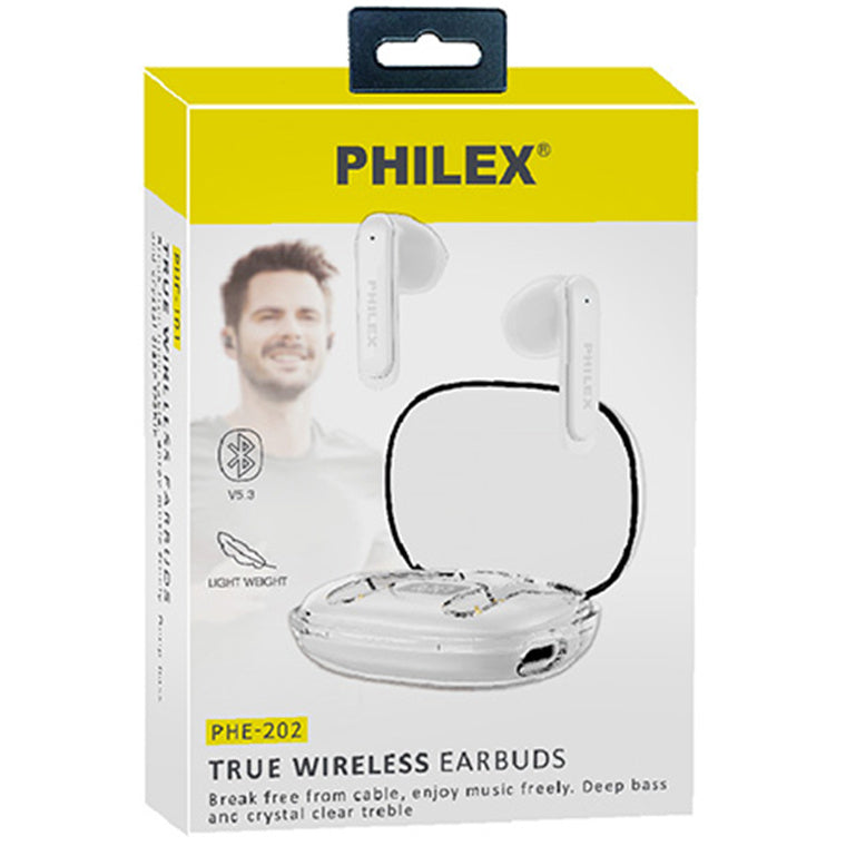 PHILEX PHE-202 ENC TWS Bluetooth Earbuds, Dual-mic,  noise reduction, super clear voice