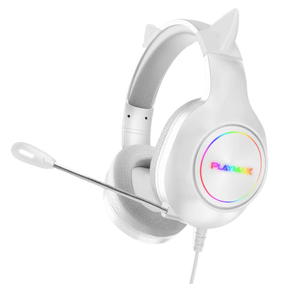 PRGBCEHW - Playmax RGB Cat Ear Headset - White (New)