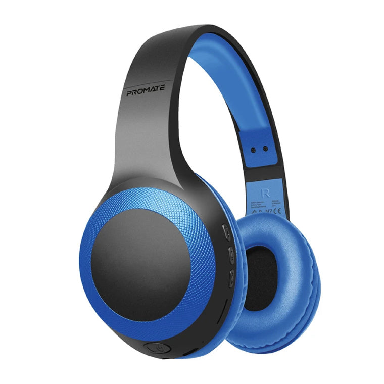 Promate LABOCA-BL - Deep Base Bluetooth V5.0 Wireless Over-ear Headphones. Up to 5 Hours Playback