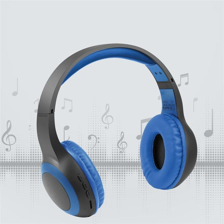 Promate LABOCA-BL - Deep Base Bluetooth V5.0 Wireless Over-ear Headphones. Up to 5 Hours Playback