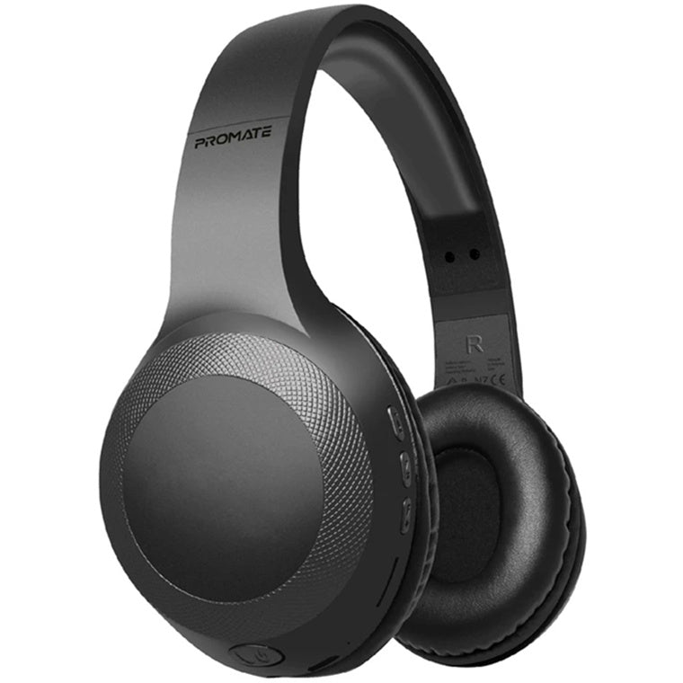 Promate LABOCA-BLK - Deep Base Bluetooth V5.0 Wireless Over-ear Headphones. Up to 5 Hours Playback