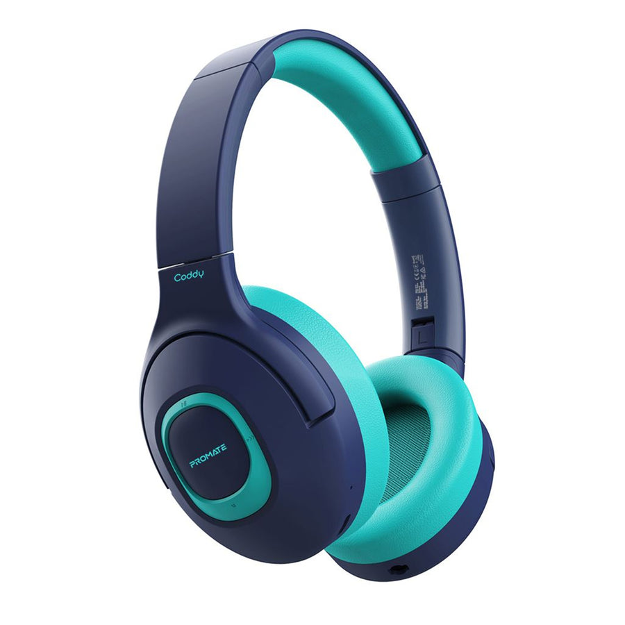 Promate CODDY-AQA - Child-Safe Wireless Bluetooth Over-Ear Headphones. Up to 5 Hours Playback Time