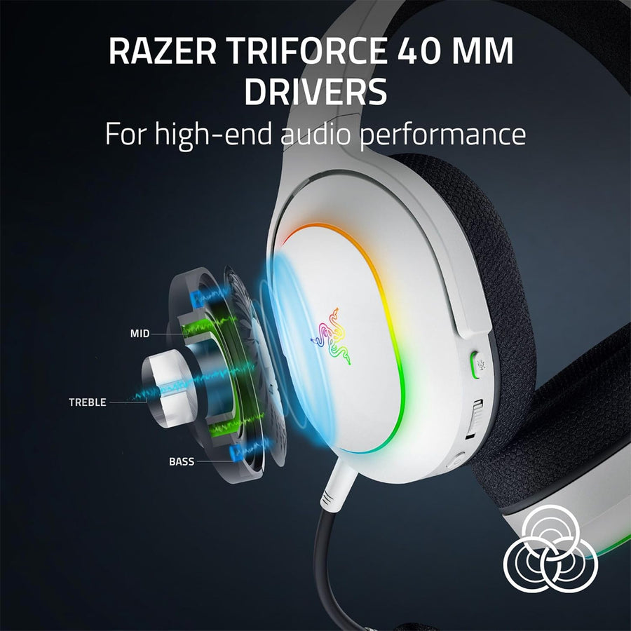 RZ04-05220200-R3M1 - RAZER BARRACUDA X CHROMA - WIRELESS MULTI-PLATFORM GAMING AND MOBILE HEADSET - WHITE EDITION - FRML PACKAGING