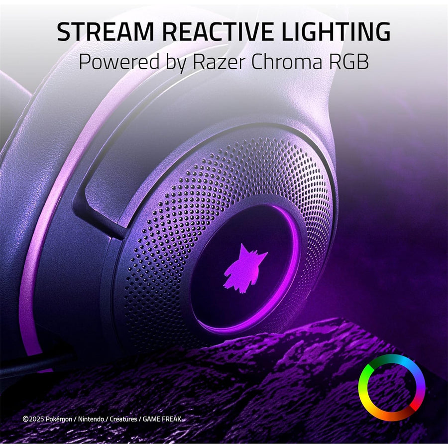 Razer Kraken Kitty V2 USB Wired Gaming Headset - Pokemon Gengar Edition