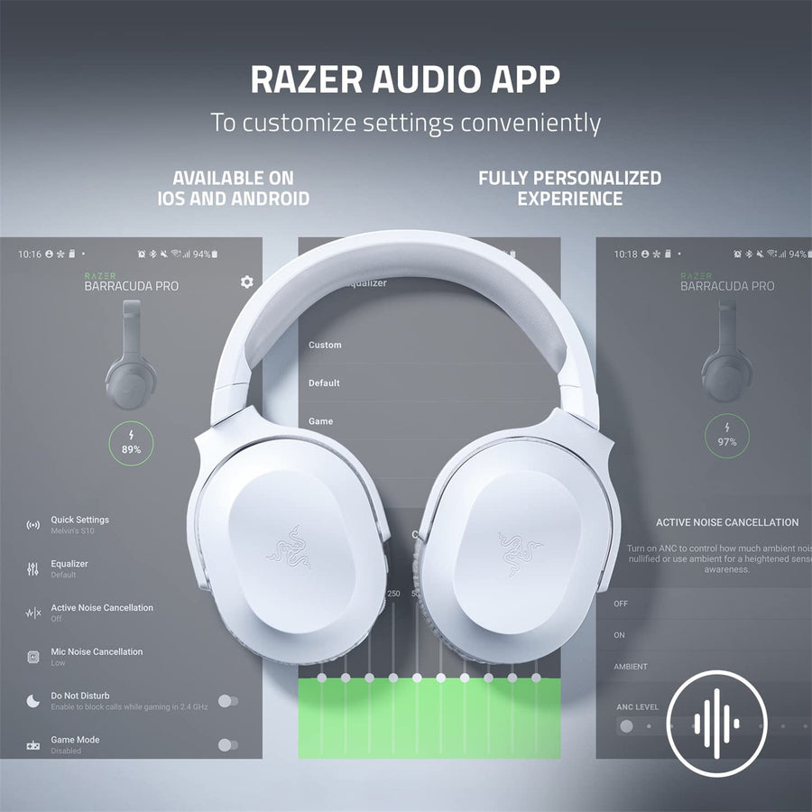 RZ04-04430200-R3M1 - RAZER BARRACUDA X (2022) - WIRELESS MULTI-PLATFORM GAMING AND MOBILE HEADSET - MERCURY WHITE - FRML PACKAGING