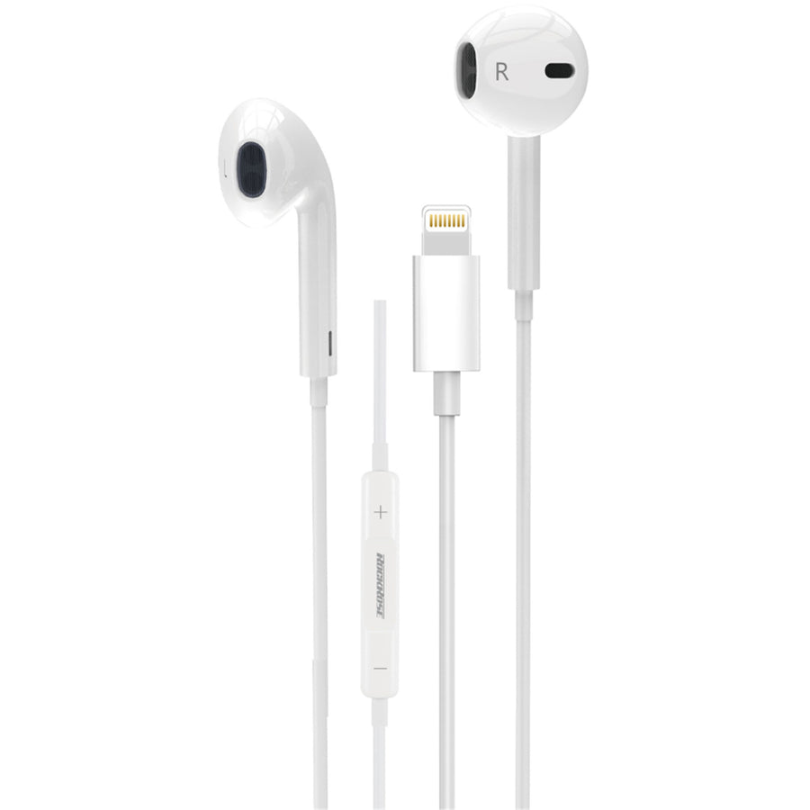RockRose Solo LT Lightning In-Ear Headphones with DAC -  White,  120cm