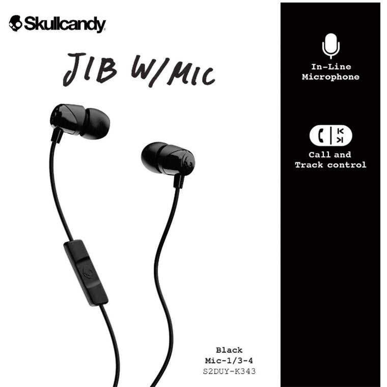 Skullcandy Jib  Wired In-Ear Headphones - Black / Black / Black
