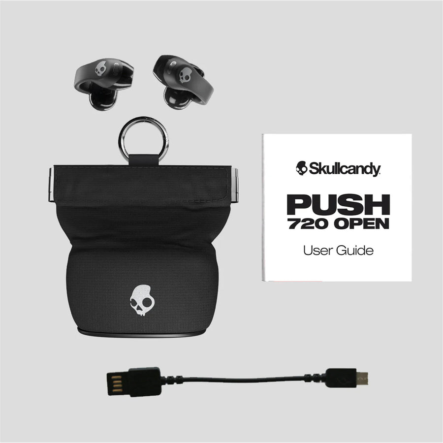 Skullcandy Push 720 Open True Wireless Clip-On Open-Ear Earbuds - True Black