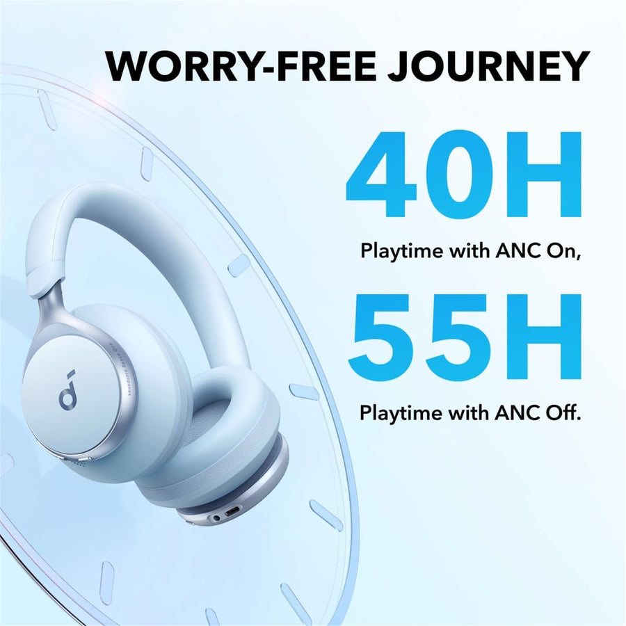 Soundcore by Anker Space One Wireless Over-Ear Noise Cancelling Headphones - Sky Blue