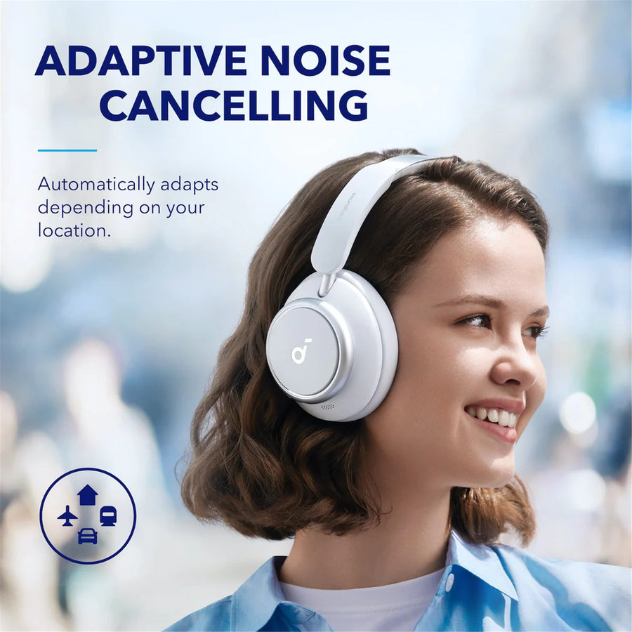 Soundcore by Anker Space Q45 Wireless Over-Ear Noise Cancelling Headphones - White