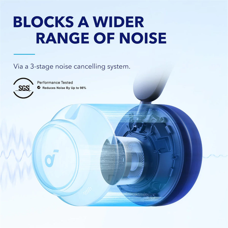 Soundcore by Anker Space Q45 Wireless Over-Ear Noise Cancelling Headphones - Blue