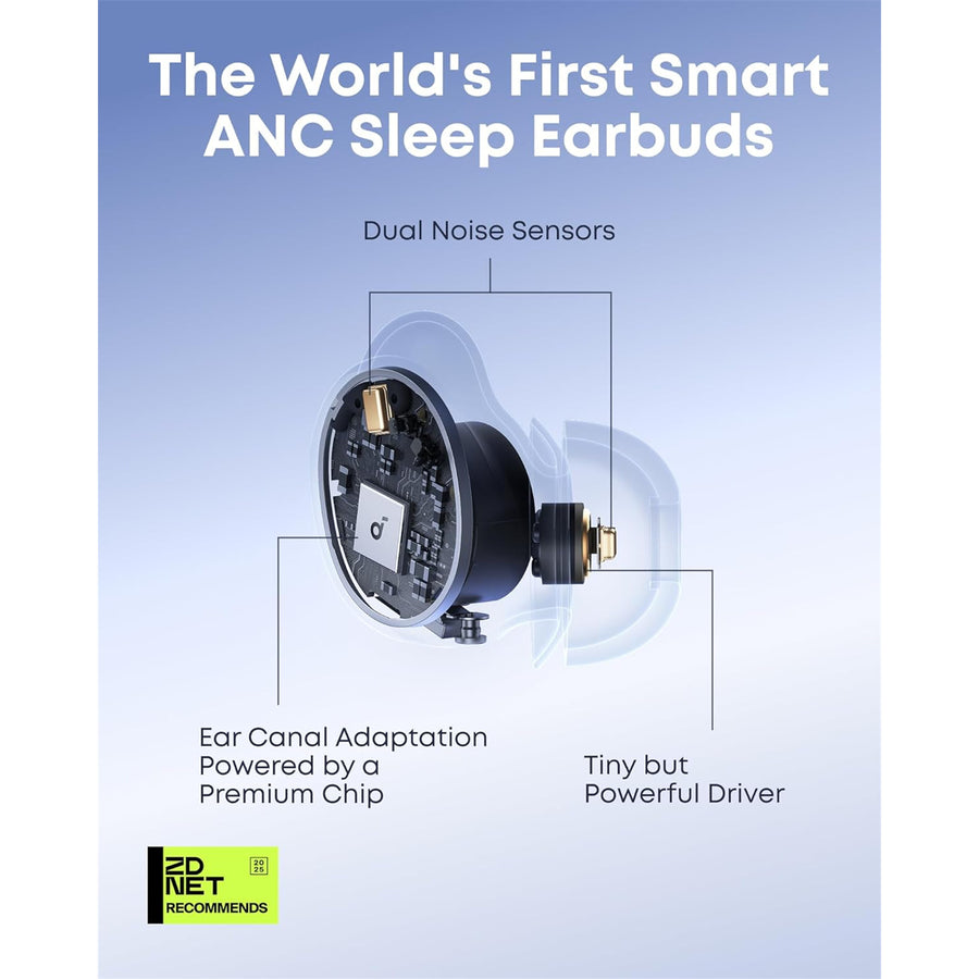 Soundcore by Anker Sleep A30 Smart Noise Cancelling Sleep Earbuds - Mist Green
