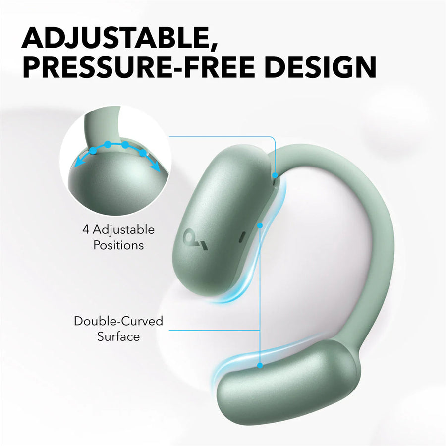 Soundcore by Anker AeroFit 2 Adjustable Open-Ear AI True Wireless Earbuds - Minty Green