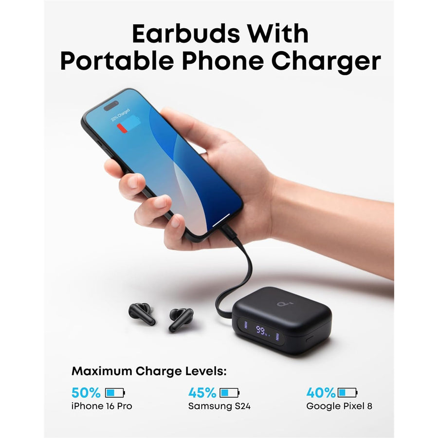Soundcore by Anker P41i True Wireless Noise Cancelling Earbuds with Portable Phone Charger - Black