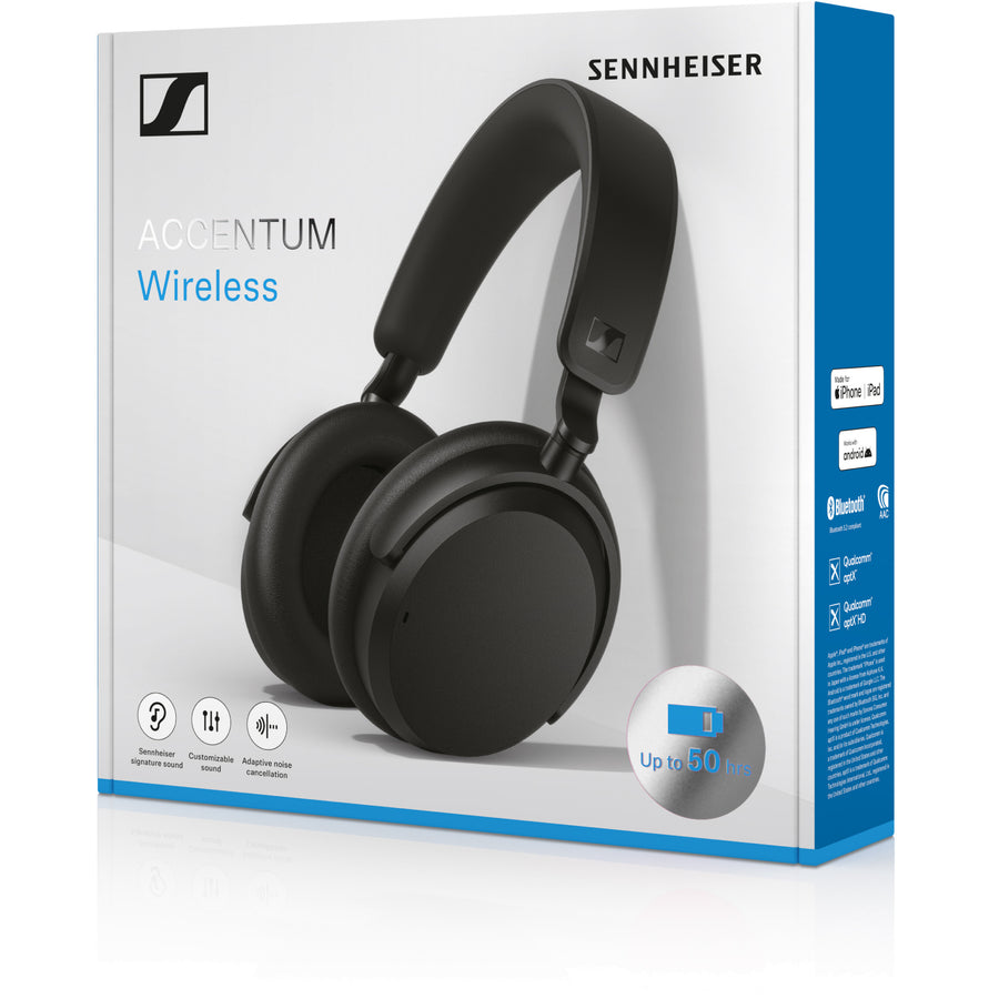 Sennheiser ACCENTUM Wireless Over-Ear Noise Cancelling Headphones - Black