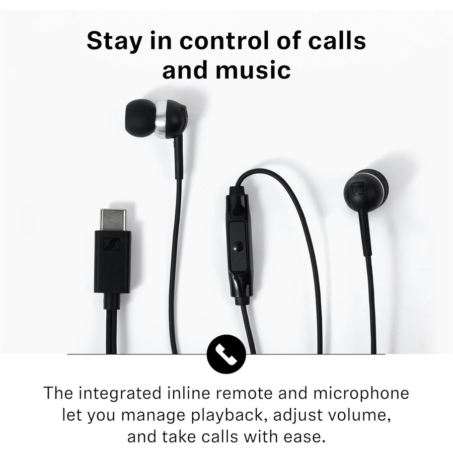 Sennheiser CX 80U Wired USB-C In-Ear Headphones - Black