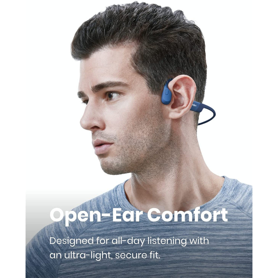 Shokz OpenRun  Wireless Open-Ear Bone Conduction Endurance Headphones - Blue