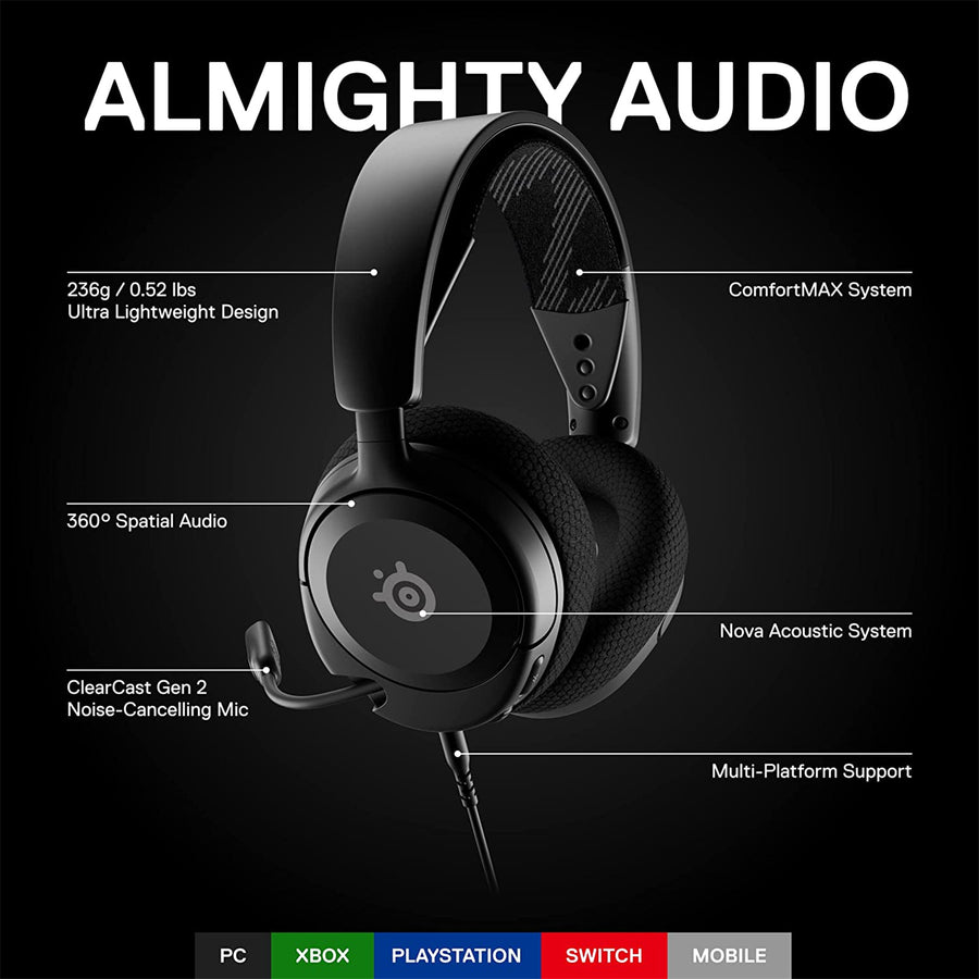 Steelseries Arctis Nova 1 Multi-System Gaming Headset - Black