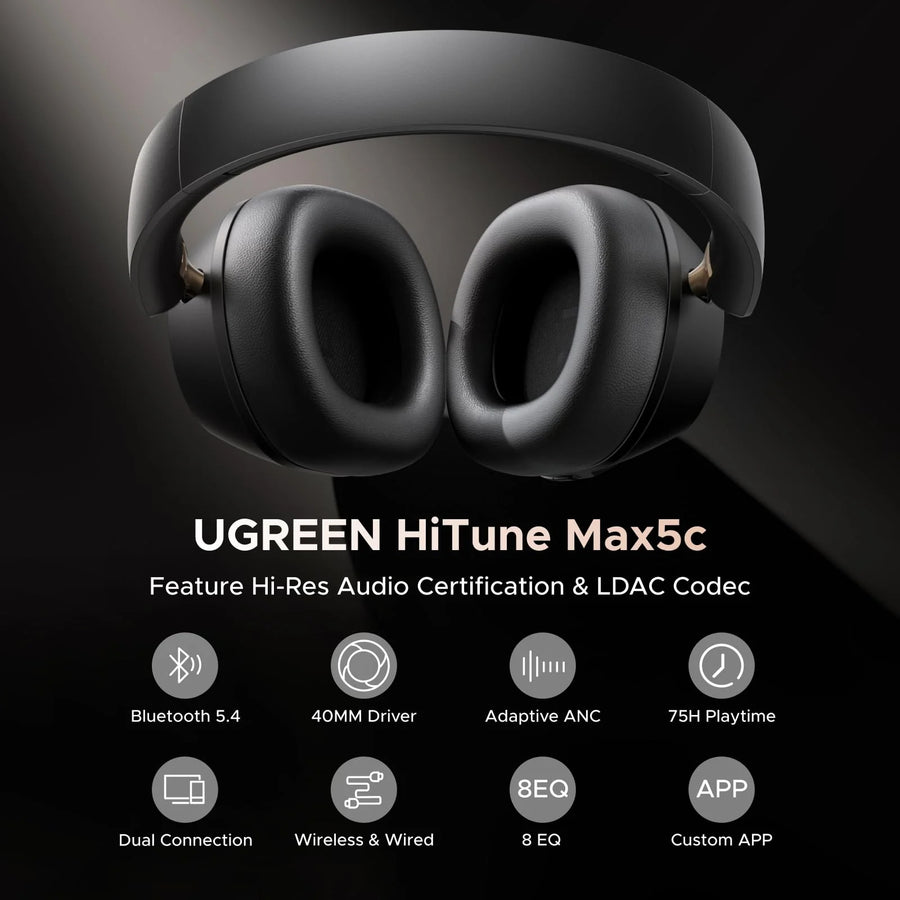 UGREEN  UG-35757 HiTune Max5c Hybrid Active Noise-Cancelling Headphones