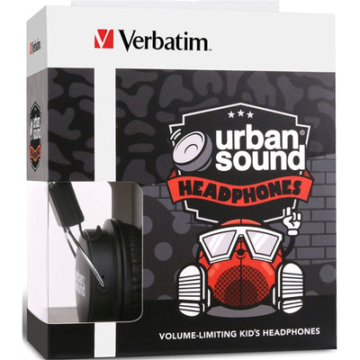 Verbatim 65530 Urban Sound  Wired Headphones for Kids - Black