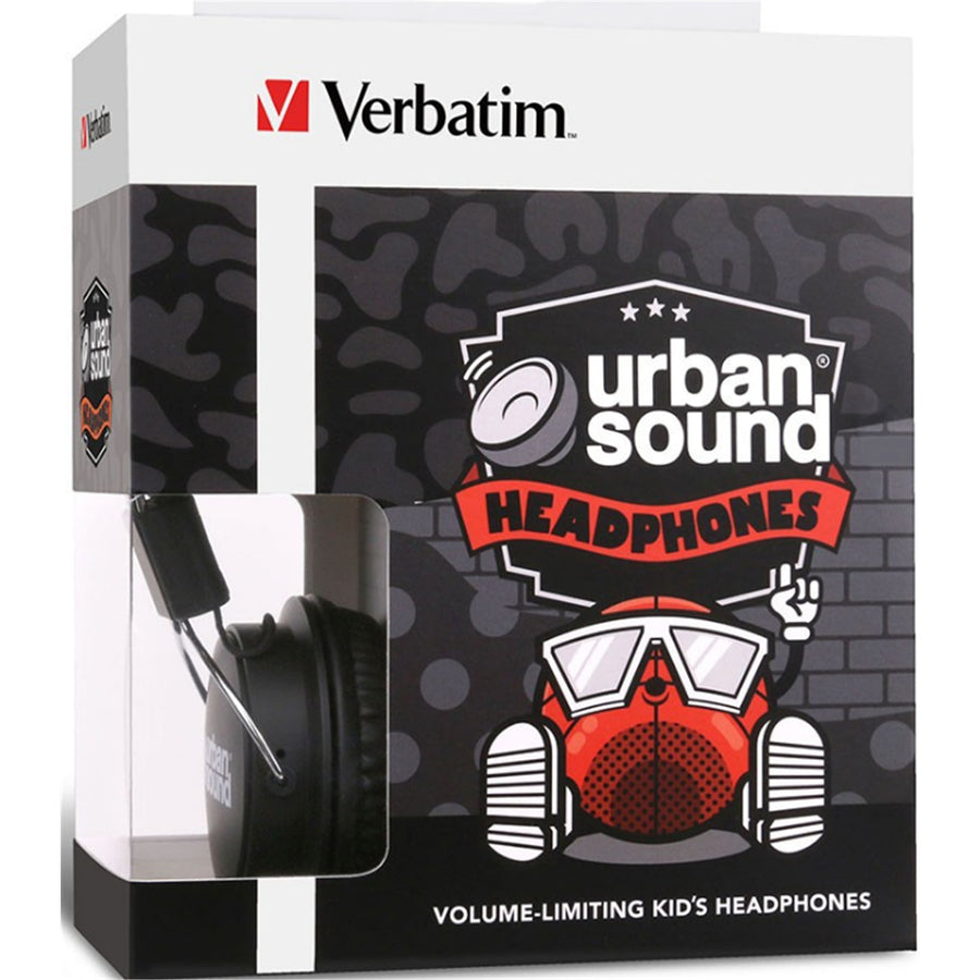 Verbatim 65530 Urban Sound  Wired Headphones for Kids - Black
