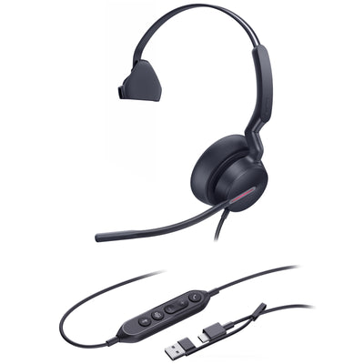 Yealink  UH46 Mono USB-C/A Wired On-Ear Headset - Teams Certified