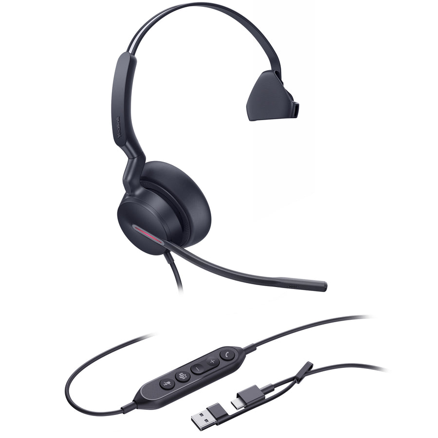 Yealink  UH46 Mono USB-C/A Wired On-Ear Headset - Teams Certified