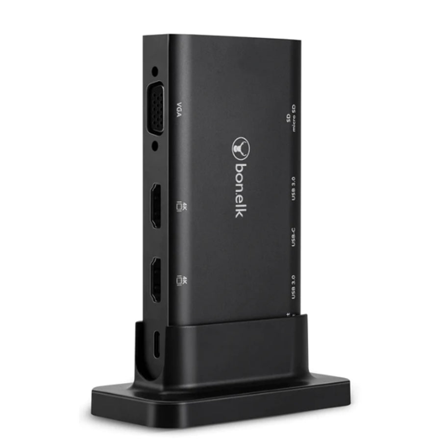 Bonelk Long-Life USB-C to 9-in-1 Multiport Hub - Black