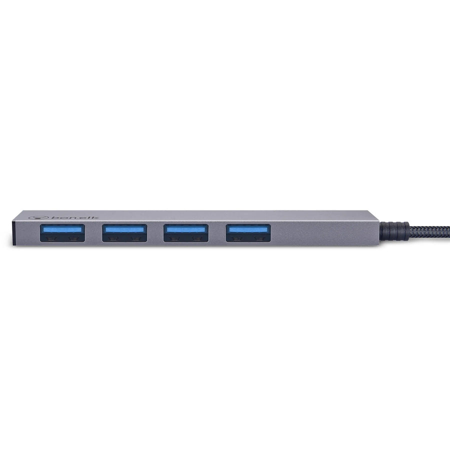 ELK-80036-R - Bonelk Long-Life USB-A to 4 Port USB 3.0 Slim Hub (Black)