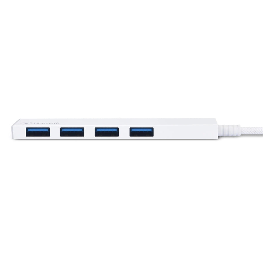 Bonelk Long-Life USB-A auf 4-Port USB 3.0 Slim Hub - Weiß