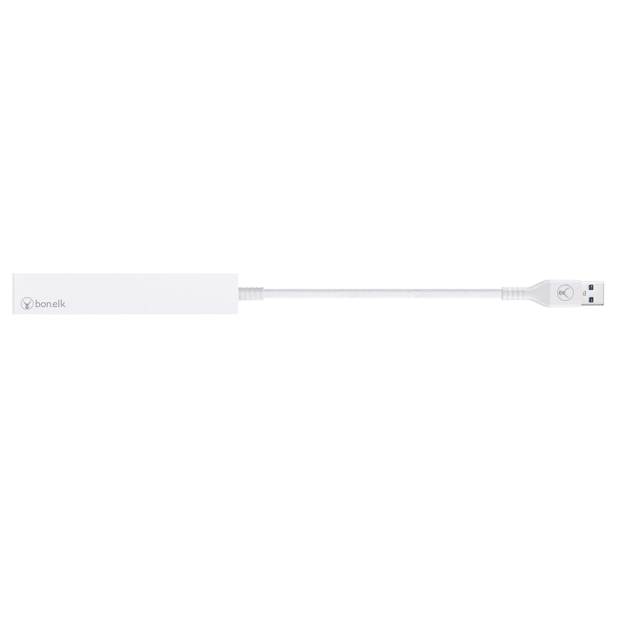 Bonelk Long-Life USB-A auf 4-Port USB 3.0 Slim Hub - Weiß