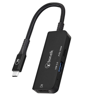 Bonelk Long-Life 3-in-1 Multiport-Hub – Schwarz