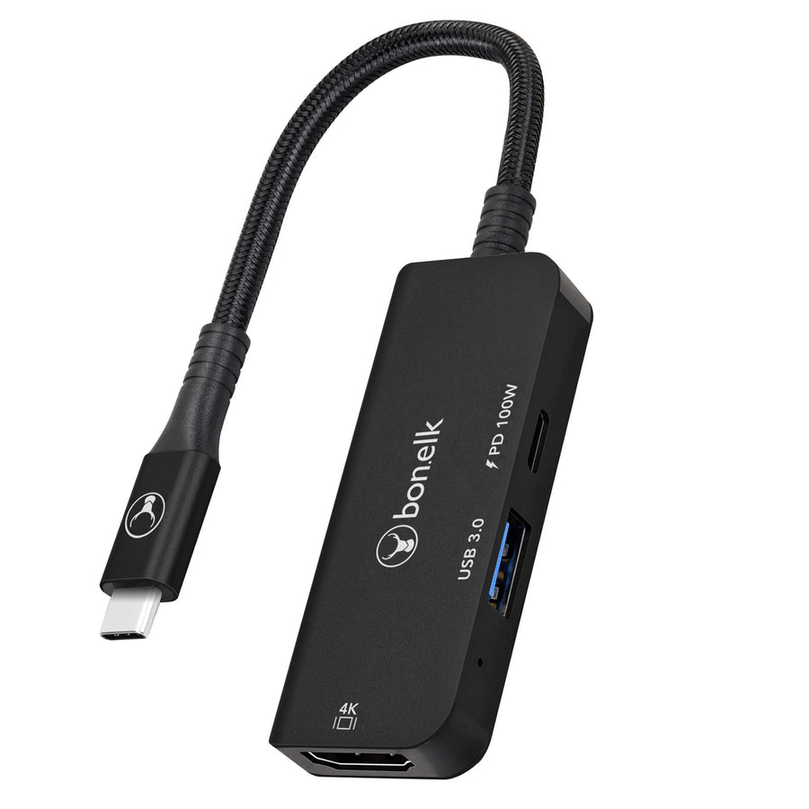 Bonelk Long-Life  3-in-1 Multiport Hub - Black
