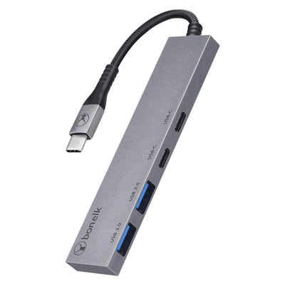 Bonelk Long-Life USB-C 4-in-1 Multiport Slim Hub – Grau