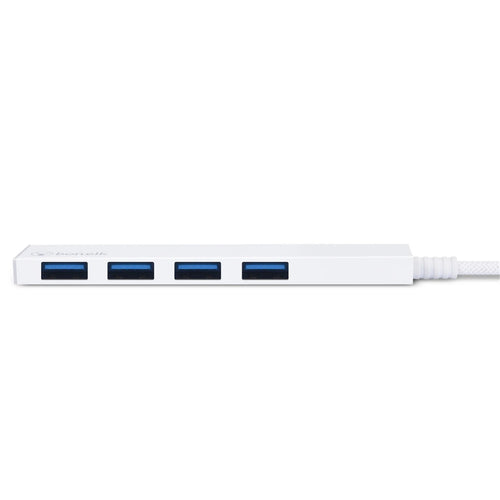 Bonelk Long-Life USB-C to 4 Port USB 3.0 Slim Hub - White