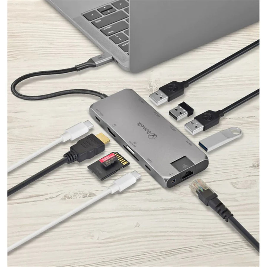 ELK-80055-R - Bonelk Long-Life USB-C to 11-in-1 Multiport Hub - Space Grey