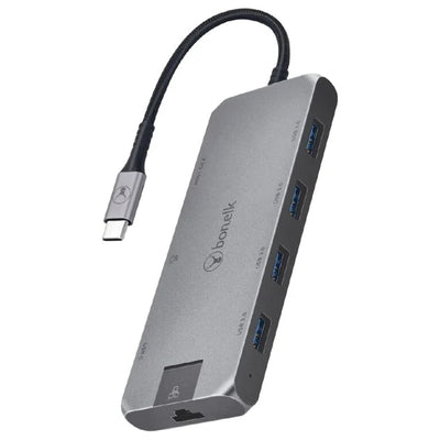 ELK-80057-R - Bonelk Long-Life USB-C to 8-in-1 Multiport Hub (Space Grey)