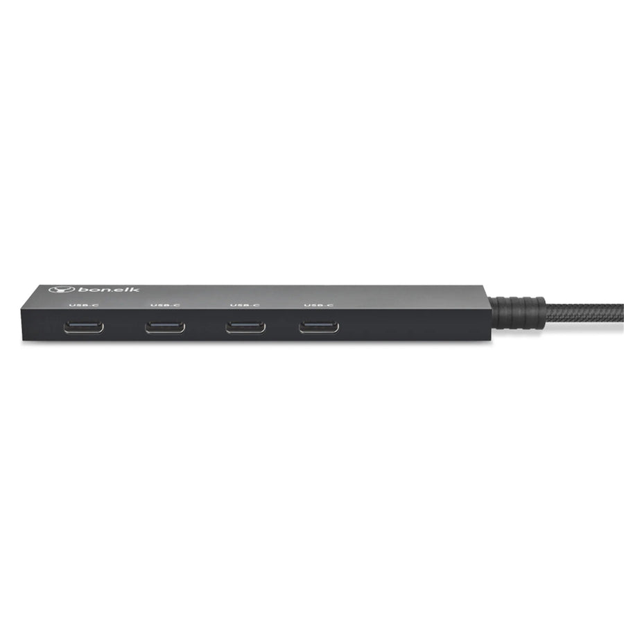 Bonelk Long-Life USB-C auf 4-Port USB-C 3.0 Slim Hub – Schwarz