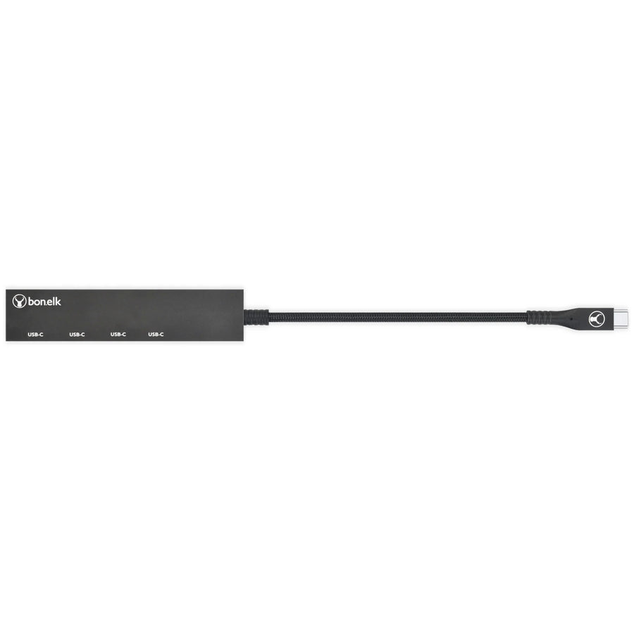 Bonelk Long-Life USB-C auf 4-Port USB-C 3.0 Slim Hub – Schwarz