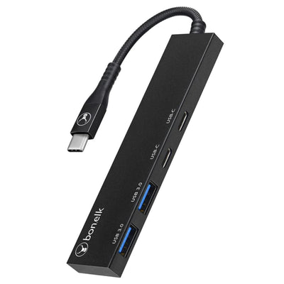 Bonelk Long-Life USB-C 4-in-1 Multiport Slim Hub - Black