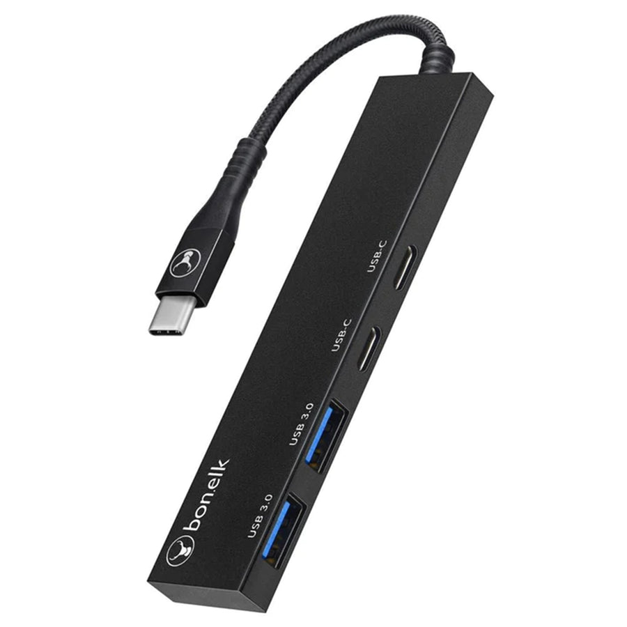 ELK-80059-R - Bonelk Long-Life USB-C 4-in-1 Multiport Slim Hub (Black)